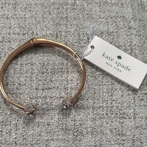 kate spade rose gold-tone crystal end open bangle bracelet - NWT